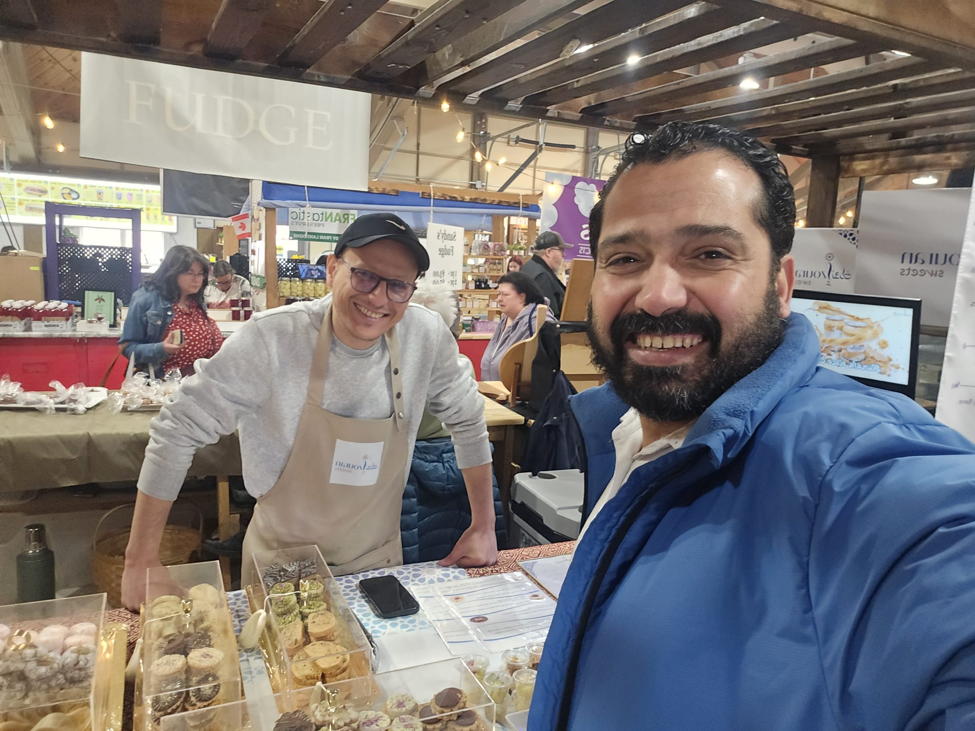 Ali Ettarnichi visiting a Moncton local small business